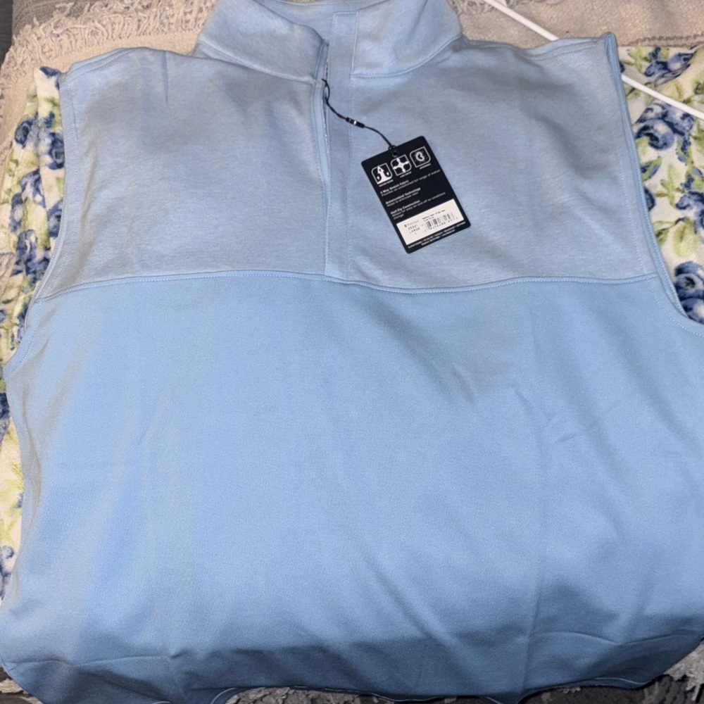 Men's Light Blue Half-Zip Vest